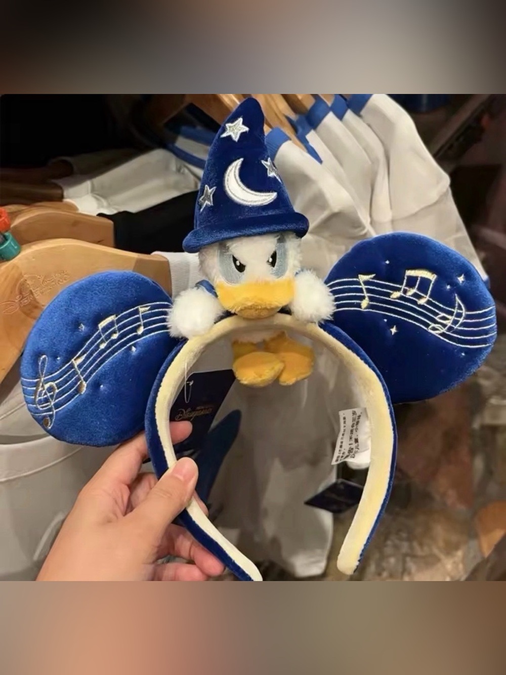 New Genuine Disney Parks Hong Kong Minnie Ears Magic Donald Duck Plush Headband - Picture 11 of 11